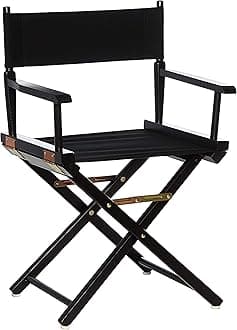 Casual Home Director's Chair ,Black Frame/Black Canvas,18" - Classic Height