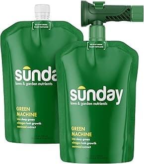 Sunday Green Machine Fertilizer, 42.3oz, 2 Pack - Lawn Fertilizer for Lush Growth - includes Universal Sprayer Attachment - Covers Up to 10,000 Sq Ft - Easy Application in 15 Minutes or Less