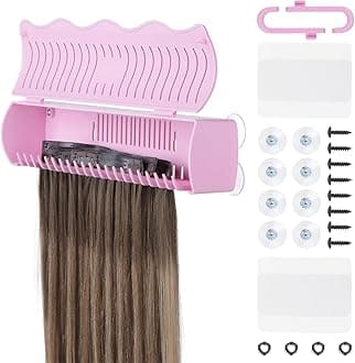 IDN BEAUTY Hair Extension Holder Stand for Styling, 4 Installation Modes With Tool, Pink Hair Extension Holder Designed to Securely Hold Your Extensions for Washing, Styling, Packing and Storing
