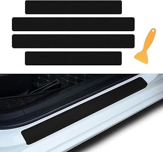 4PCS Car Door Sill Protector, Car Door Edge Guards, Anti-Scratch & Waterproof Car Door Sills Scratch Protection, Carbon Fiber Door Threshold Protection Universal for Most Vehicles