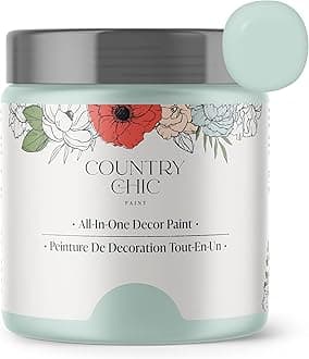 Country Chic All-in-One Chalk Paint for Furniture, Cabinets, Home Decor, Eco-Friendly, Matte Finish, Built-In Primer & Top Coat for Wood, Metal - Fancy Frock (Light Blue) - 4 oz (118 ml)
