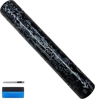 Forged Carbon Fiber Black Vinyl Wrap Sticker Free Bubble Air Release DIY Decal Car Auto Vehicle Morotcycle Self Adhesive (Splinter-Black, 30cm x 300cm)