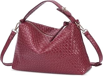 Woven Purses for Women, Leather Woven Crossbody Bag Slouchy Hobo Bag Chic Tote Purse Trendy Satchel Shoulder Handbag