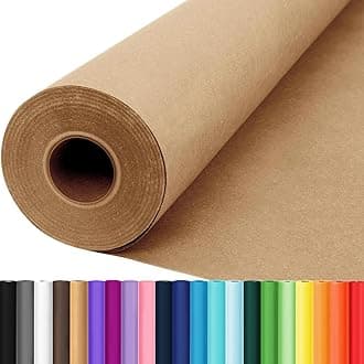18"x3600" (300') Brown Craft Paper Roll, Bulletin Board Banner Construction Kraft Paper, Eid Bouquet Flower Decorative Gift Wrap, Art Poster Packing Shipping Floor Covering Table Runner 70GSM 50LB