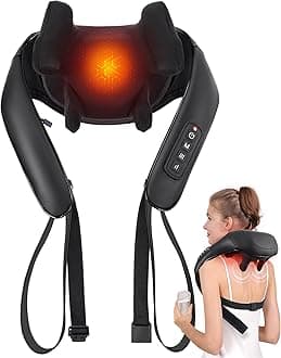 Shiatsu Back and Neck Massager, Cordless Shoulder Massager with Heat, Electric Deep Tissue 3D Kneading Massage Pillow for Shoulder, Leg, Body Muscle Pain Relief, Gifts for Women Men