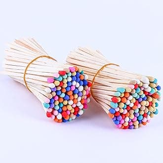 100Pcs 4'' Decorative Rainbow Matches, Premium Fancy Long Wooden Safety Matches for Candles, Lighting Candles with Match Striker, Long Wooden Matchsticks for Home Décor