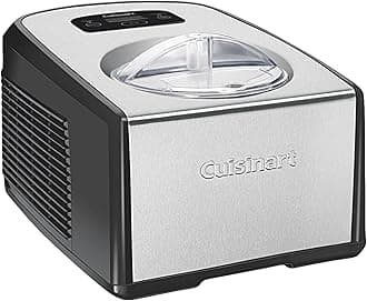 Cuisinart 1.5-Quart Ice Cream Maker and Gelato Machine, Makes Frozen Yogurt and Sorbet, Fully Automatic with Commercial-Quality Compressor and 2 Churning Paddles, ICE-100, Black/Stainless