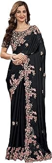 Women's Rangoli Silk Embroidred Saree with Unstitch Blouse Piece