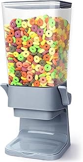 Cereal Dispenser Countertop Large Cereal Containers Storage Dispenser For Pantry Dry Food Dispenser Countertop Candy Dispenser Machine Rice Dispenser For Snack,Nuts, Granola(Grey,1PC)