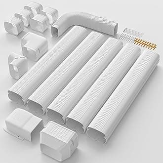 5'' 20 Ft Mini Split Line Cover Set, PVC & PP Line Set Cover for Mini Split AC, Line Hide for Central AC, White