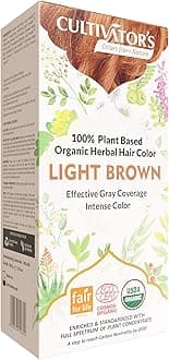 Cultivator's Organic Hair Colour - Herbal Hair Colour for Women and Men - Ammonia Free Hair Colour Powder - Natural Hair Colour Without Chemical, (Light Brown) - 100g