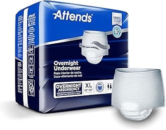 Overnight Underwear for Adult Incontinence Care with ConfidenceCuff™ Protection, Overnight Absorbency, Unisex, X-Large, 12 Count (x4)