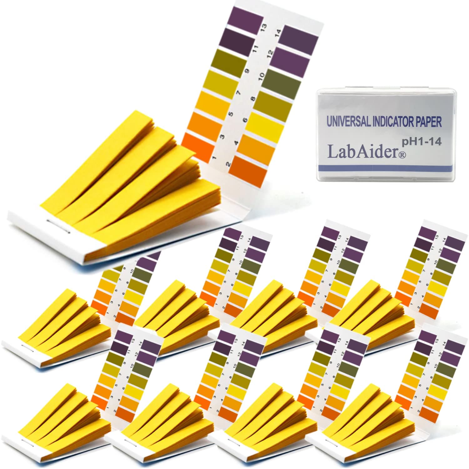 9 Pack pH.1-14 Test Paper Extensive Test Paper Litmus Test Paper 720 Strips pH Test with Storage Case for Saliva Urine Water Soil Testing Pet Food and Diet pH Monitoring