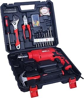 IBELL Professional Tool Kit with Impact Drill TD13-85, 650W, Copper Armature, Chuck 13mm, 49 Home Essential Tools/Accessories