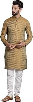 SOJANYA Men Silk Blend Floral (Since 1958 Celebrate in Style Kurta & Churidar Set for Every Occasion