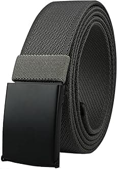 Mens Belts Plus Size 39'' to 75'' Stretch Elastic Web Cloth Belt Black