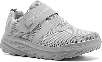 Men's Orthopedic Diabetic Wide Walking Shoes: Comfortable Cushion Arch Support Plantar Fasciitis Sneakers, Orthotic High Arch Swollen Feet Adjustable Work Shoes for Ankle and Heel Pain