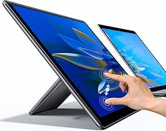 Y Portable Monitor Freestanding Touchscreen, 15.6''FHD 1080P IPS Screen with Adjust Kickstand, 2000:1 Contrast Ratio, 100% sRGB w/Standard HDMI/USB 3.0/Type C, Built-in Speaker/Ambient Light