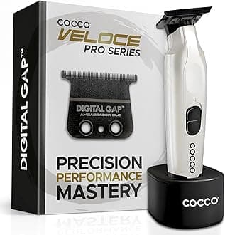 Veloce Pro Trimmer, Digital Gap Ambassador DLC Blade Edger, High-Torque Brushless BLDC Motor, Cordless, All-Metal Design, Lithium-Ion Battery, Charging Base Included,