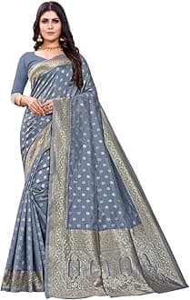 Banarasi Pure Silk Kanjivaram Sari for Women Soft Sari with Blouse Piece for Wedding (Pari124-50)