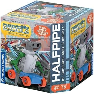 Thames & Kosmos ReBotz: Halfpipe - The Shredding Skater Robot | Build a Wacky Motorized Robot! | Collect All 4 | Combine to Make New Robotic Creations | Great Stocking Stuffer, Easter Basket Goodie