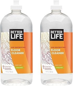 Better Life Floor Cleaner - Liquid Multipurpose Cleaner for Wood, Tile, Laminate, Vinyl, Bamboo - Hardwood Floor Cleaner for Mopping - Citrus Mint, 32 Fl Oz (Pack of 2)