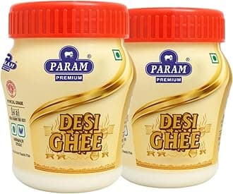 Param Premium Desi Ghee with Rich Aroma | 100% Pure and Natural Desi Ghee for Better Digestion & Immunity | 200 ML Jar Pack (Pack of 2)