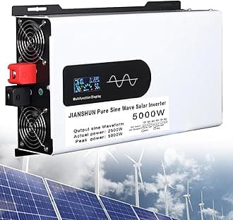 5000W Hybrid Solar Inverter,DC 12V 24V 48V to 110V/220V AC Phase Inverter with Pure Sine Wave Inverter,Parallel inverters,for Home Energy Storage,24Vto110V