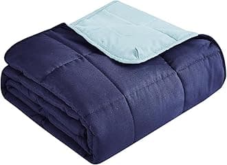 Topcee Weighted Blanket for Adults (15lbs 48"x72" Twin Size) Cooling Heavy Blanket for Sleeping Breathable Blanket with Premium Glass Bead, All-Season, Machine Washable