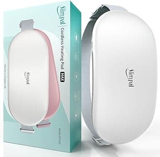 Slimpal Heat Pads for Period Pain Relief, Plus-Sized Electric Heating Pad for Menstrual Cramps Relief, Cordless Rechargeable Heat Belt for Back, Belly, Stomach, Gift for Girls Her Women, Beige