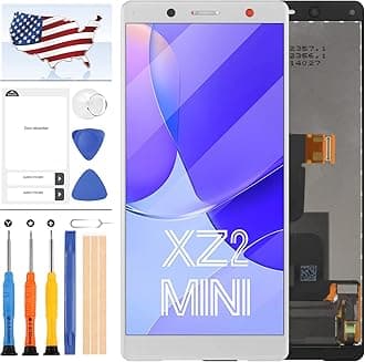 for Sony Xperia XZ2 Compact Screen Replacement 5.0" for Sony XZ2 Mini H8324 H8314 LCD Display Touch Screen Digitizer Assembly Matrix Sensor Glass Lens Kits with Free Tools (Silver no Frame)