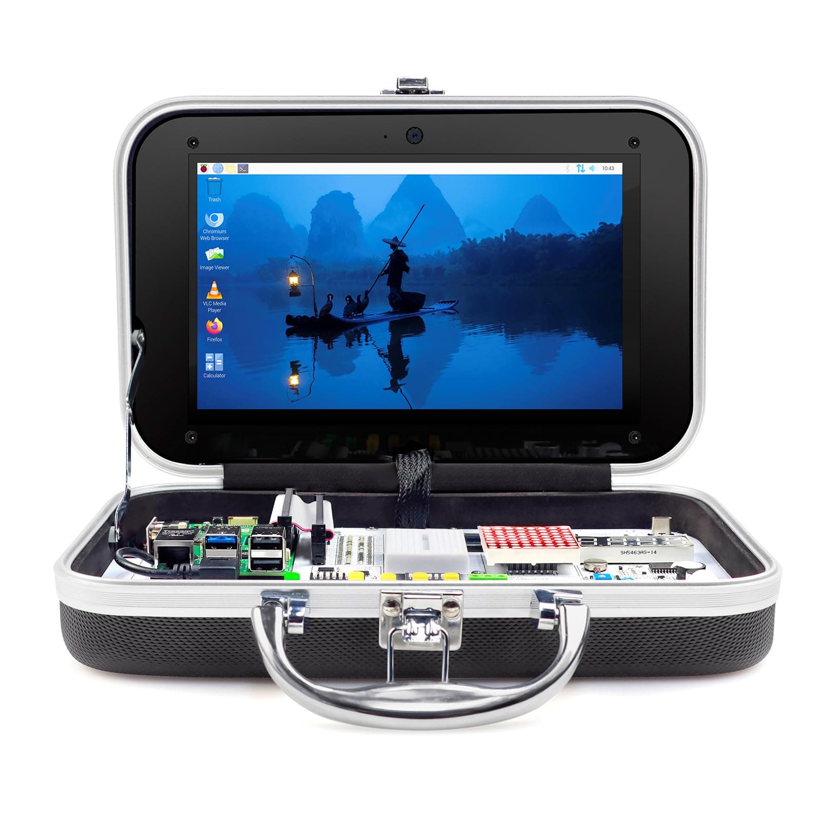ELECROW for Raspberry Pi 5 8GB Kit, with Pi 5 8GB Single Board Computer, Crowpi Pi 5 Case Kit with 9inch Display, Compatible with Raspberry Pi 5 Learning Programming Kit with Sensors (8GB RAM)