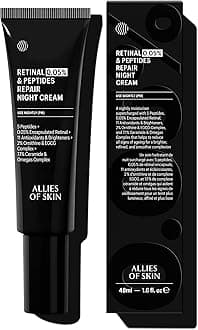 Retinal 0.05% Peptides Repair Night Cream | 7% Ceramides & Omegas Complex Boost Hydration | Gentle Daily Treatment for Wrinkles, Fine Lines and Uneven Tone | 1.6 fl oz