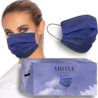 VIRTUE CODE On The Go Curved Face Masks - Soft 3 Ply Comfort 50 Disposable Face Masks