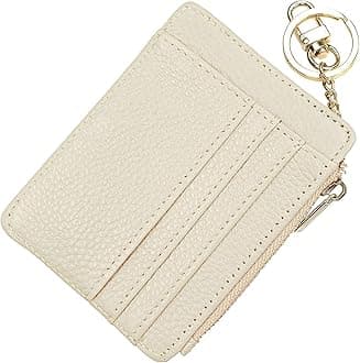 Slim RFID Credit Card Holder for Women Mini Front Pocket Wallet Purse With Keychain