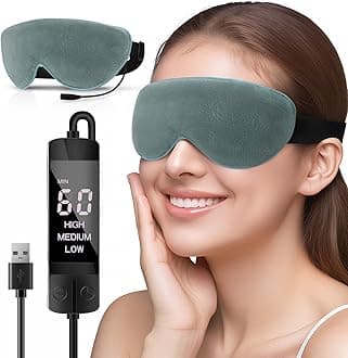Heated Eye Mask,Washable USB Electric Eye Heating Pad with Temperature & Timer Control, Warm Eye Compress for Dry Eyes, Blephartitis, Sinus, MGD, Stye, Migraine, Chalazion