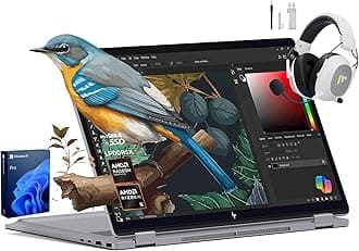 HP 2025 New Envy x360 2-in-1 Laptop, OmniBook X Flip 16" Touchscreen 2K IPS Display, AMD Ryzen AI 5 340, 16GB LPDDR5X RAM, 2TB Gen 4 SSD, Copilot AI, WiFi 6E, w/Mytrix Accessory, Win 11 Pro