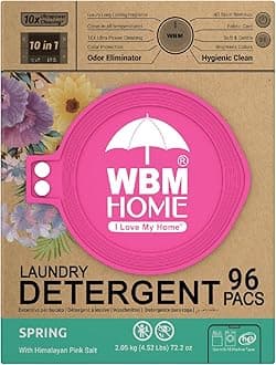 Home Laundry Detergent Pods, Spring Fragrance Scent, 96 Count - HE Concentrated Laundry Pods With 10x Ultrapower Cleaning and 4D Laundry Stain Remover