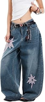 Women's Wide Leg Jeans Y2K Retro Streetwear Extra Baggy Denim Pants
