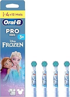 Pro Kids Electric Toothbrush Head, With Disney Frozen Characters, Extra Soft Bristles, For Ages 3+, Pack of 4 Toothbrush Heads, White