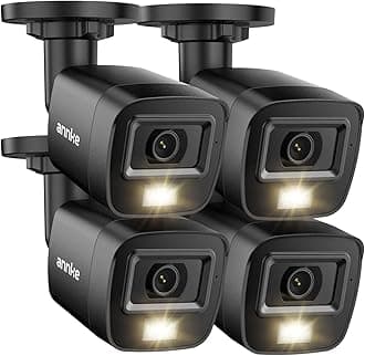 ANNKE 4 Pack 1080P HD TVI Home Security Camera Outdoor Indoor, 1920TVL, IP66 Waterproof, Night/Day Vision, Surveillance CCTV Bullet Cam