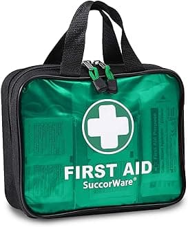 – 200 Pieces First Aid Kit with Hospital Grade Medical Supplies - Includes Emergency Blanket, Bandage, Scissors - Great for Home, Outdoors, Office, Car, Travel, Camping, Hiking, Boating (Green)