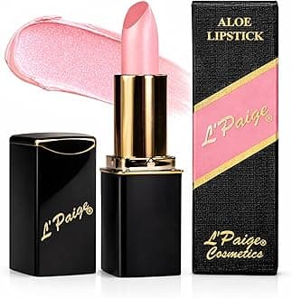L'Paige Designer Lipstick – Cool-Toned Pink with Iridescent Shimmer – Aloe Vera-Based, Long-Lasting & Moisturizing Formula for a Smooth, Luxurious Feel – Shade L44 Shimmery Ice Lipstick