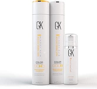 GK HAIR Global Keratin Moisturising Shampoo and Conditioner Set 300ml Travel Bundle Combo For Colour Treated All Hair Types 130ml Leave-in Conditioner Cream