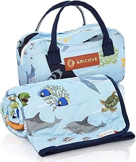 Aricove Kids Weighted Blanket, 7 lbs, Small Twin Size for Children in Soft Cotton, 40x60 inches, Machine Washable, Blue/Ocean Animals