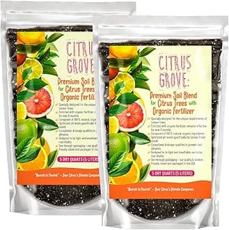 Premium Organic Citrus Potting Soil for Indoor/Outdoor Plants - Perfect for Oranges, Lemons, Limes & Grapefruits Trees - Hand Blended for Optimal Growth (20 QUARTS)