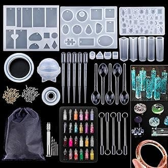 BEZALEL Jewelry Silicone Molds Kit - 160pcs Earring Epoxy Resin molds for epoxy Resin, Molds for Epoxy Resin for Making Earring, Necklace, Pendant, Keychain, DIY Jewelry - Small Resin Mold Set