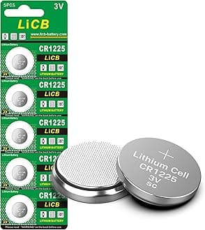 Dresmannst LiCB CR1225 Battery, Durable and High Capacity CR1225 Lithium Batteries, 3 Volt Button Cell and Button Cell (Pack of 5)