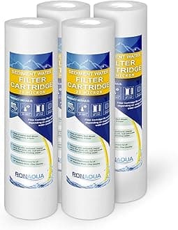 Ronaqua 25M-4PK 25-Micron Sediment Water Filter Cartridge WELL-MATCHED with P5, AP110, WFPFC5002, CFS110, RS14, WHKF-GD05, 4-Pack