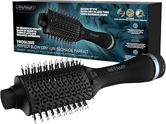 Progloss Perfect Blow Dry Volume Styler - Ceramic Barrel Hair Dryer Brush for Wet or Dry Styling, Infused with Progloss Oils for Frizz-Free Shine - Auto-Off & 9' Swivel Cord